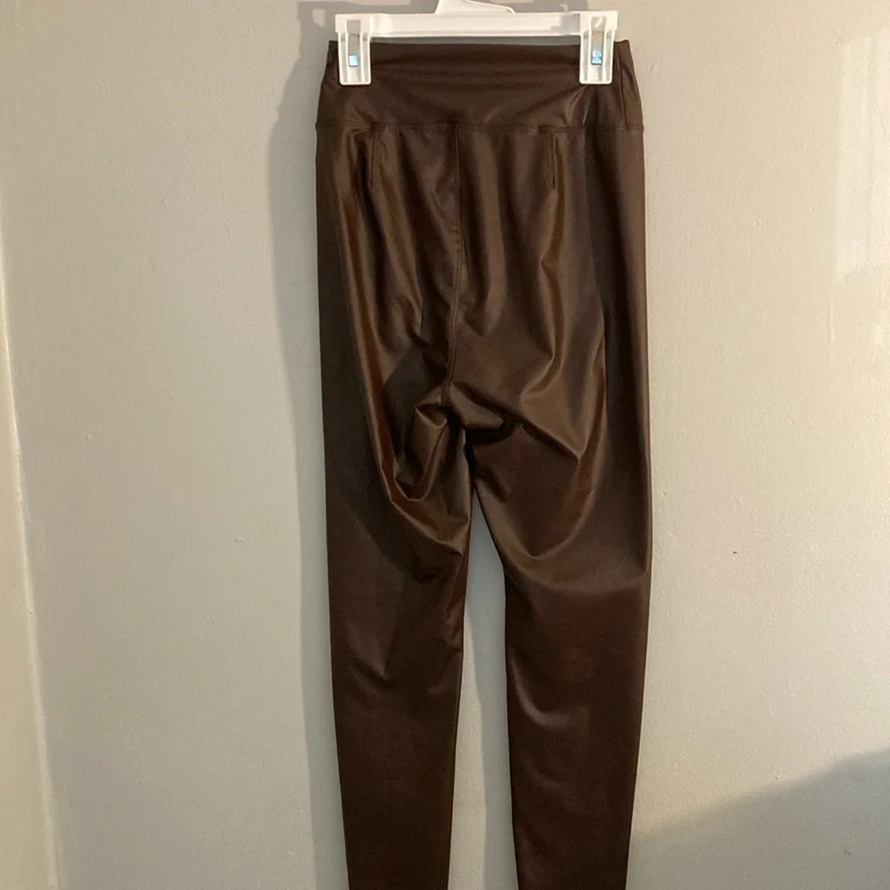 Aerie High-Rise Brown pleather Leggings - Picture 3 of 3